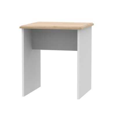 Albert Lamp Table in Grey Matt & Oak (Ready Assembled)