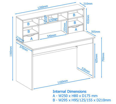 Albion Desk with 2 Drawers in Light Oak
