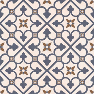 Albourne Grey Patterned Porcelain Tile 45 x 45cm