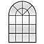 Albury Arched Black Industrial Window Panelled Mirror 90 x 60cm
