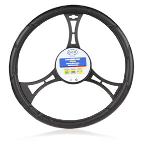 alca car steering wheel cover black massage size XL 41-43cm A590200