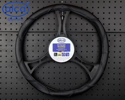 alca car steering wheel cover black massage size XL 41-43cm A590200 - 3