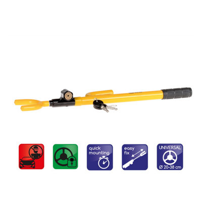 alca Double Hook Car Steering Wheel Lock with 3 Keys  A302000