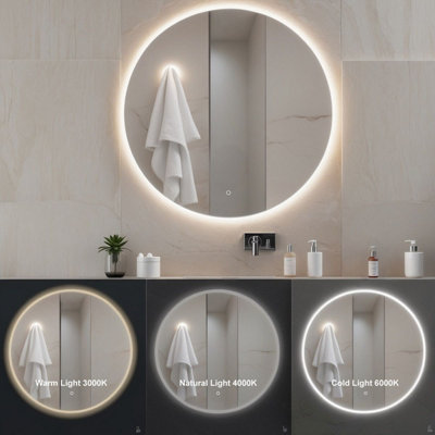 Alcala Heated Anti-Fog 80cm Round LED Bathroom Mirror