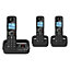 Alcatel F860 Voice full featured Cordless Phone, Triple Pack, Black
