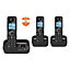 Alcatel F860 Voice full featured Cordless Phone, Triple Pack, Black