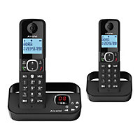 Alcatel F860 Voice full featured Cordless Phone, Twin Pack, Black