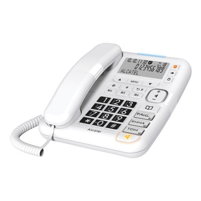 Alcatel TMax70, big button easy-to-use corded telephone, White