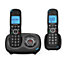 Alcatel XL595 Cordless Phone with Answering Machine, Twin Pack, Black
