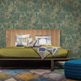 Alchemy Wallpaper Collection Tipaza Green Silver Holden 65830