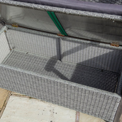 Alderley Rattan Storage Bench Grey 2 Seat - 6