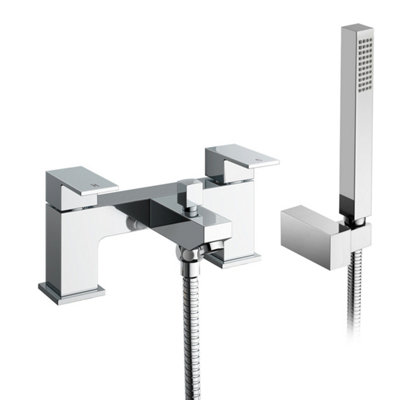 Aldo Bathroom Chrome Solid Brass Basin Mixer Tap & Bath Shower Mixer Tap + Waste - 5