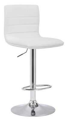 Aldo Breakfast Bar Stool, Single, Height Adjustable Seat, Rotates 360 degrees, Kitchen & Home Barstools, White