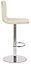 Aldo Deluxe Single Kitchen Bar Stool, Chrome Footrest, Height Adjustable Swivel Gas Lift, Breakfast & Home Barstool, Cream
