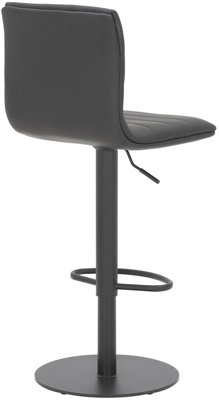 Aldo Deluxe Single Kitchen Bar Stool Weighted Matt Black Base