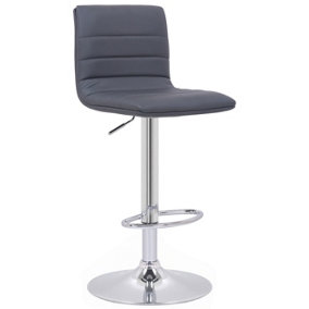 Aldo Swivel Bar Stool, Adjustable Height with Backrest, Breakfast & Home Barstool, Charcoal Grey