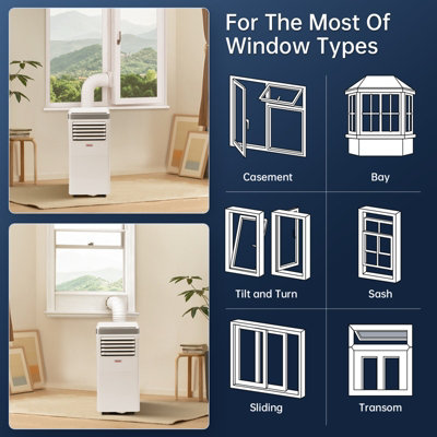 ALECOME Portable Air Conditioner 3 in 1 Air Conditioner Dehumidifier Conditioning Unit 10000 BTU 2900W Remote - 5