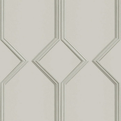 Alessia Panel Vinyl Wallpaper Off White Belgravia 216