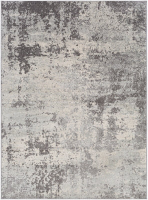 ALEX Abstract Modern Marble Medium Grey Area Rug 160 x 220 cm