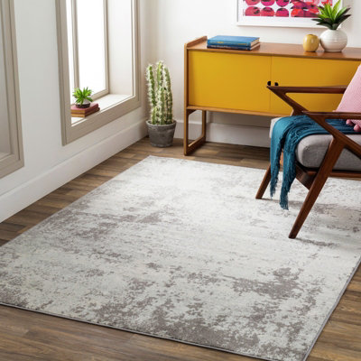 ALEX Abstract Modern Marble Medium Grey Area Rug 160 x 220 cm