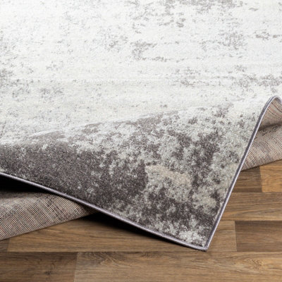 ALEX Abstract Modern Marble Medium Grey Area Rug 160 x 220 cm