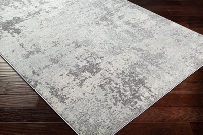 ALEX Abstract Modern Marble Medium Grey Area Rug 160 x 220 cm