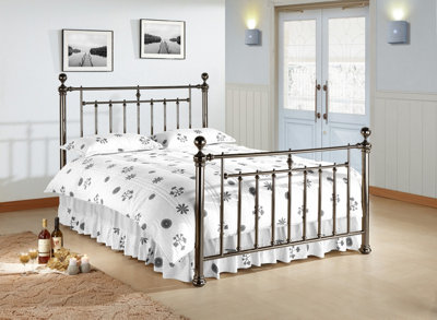 Alexander 4FT6 Double Black Nickel Bed Frame