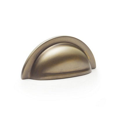 Alexander & Wilks Bardom Ridged Cabinet Cup Pull - Antique Brass