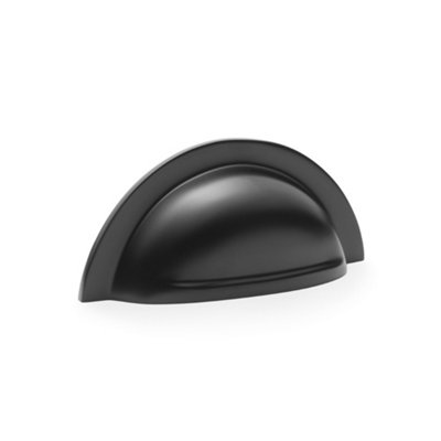 Alexander & Wilks Bardom Ridged Cabinet Cup Pull - Black