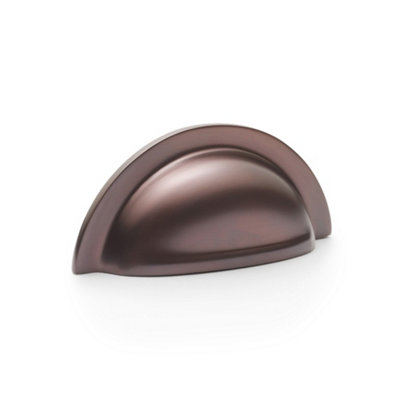 Alexander & Wilks Bardom Ridged Cabinet Cup Pull - Dark Bronze