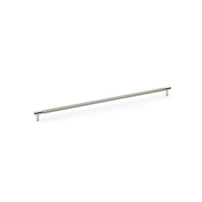 Alexander & Wilks Brunel Knurled T-Bar Cupboard Handle - Polished Nickel - Centres 448mm