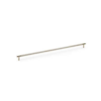 Alexander & Wilks Brunel Knurled T-Bar Cupboard Handle - Satin Nickel - Centres 448mm