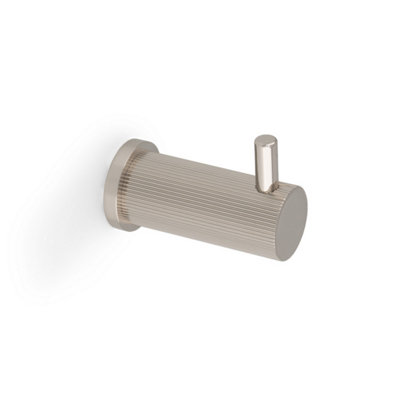 Alexander & Wilks Brunel Reeded Coat Hook On 25mm Rose - Polished Nickel Pvd