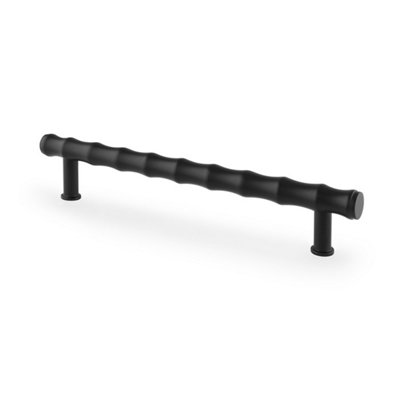 Alexander & Wilks Crispin Bamboo T-bar Cupboard Pull Handle - 160mm Centres - Black