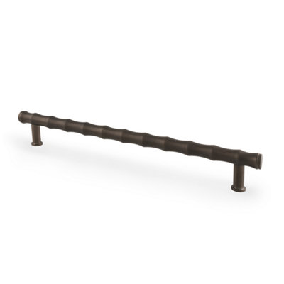 Alexander & Wilks Crispin Bamboo T-bar Cupboard Pull Handle - 224mm Centres - Dark Bronze PVD