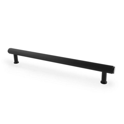 Alexander & Wilks Crispin Reeded T-bar Cupboard Pull Handle - Black - 224mm