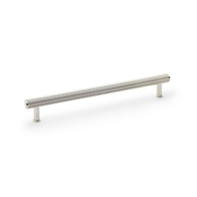 Alexander & Wilks Crispin Reeded T-bar Cupboard Pull Handle - Polished Nickel - 224mm