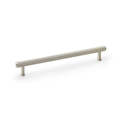 Alexander & Wilks Crispin Reeded T-bar Cupboard Pull Handle - Satin Nickel - 224mm