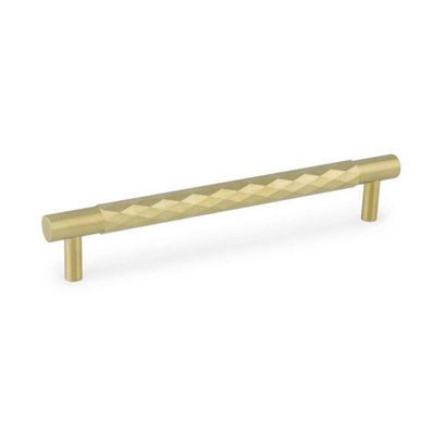 Alexander & Wilks Diamond Cut Cabinet Pull - 160mm C/C - Satin Brass Pvd
