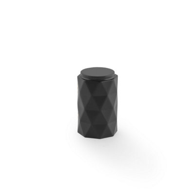 Alexander & Wilks Diamond Cut Cylinder Cabinet Knob - 30mm - Black