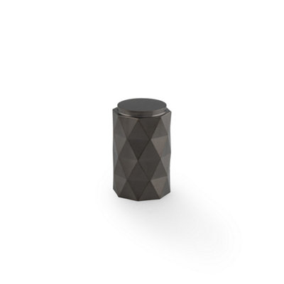 Alexander & Wilks Diamond Cut Cylinder Cabinet Knob - 30mm - Dark Bronze Pvd