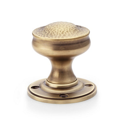 Alexander & Wilks Hammered Mortice Knob - Antique Brass