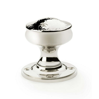 Alexander & Wilks Hammered Mortice Knob - Polished Nickel