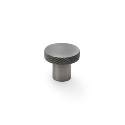 Alexander & Wilks Hanover Knurled Circular Cupboard Knob - Antique Nickel - 30mm