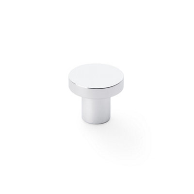 Alexander & Wilks Hanover Plain Cupboard Knob - Polished Chrome - Knob 30mm
