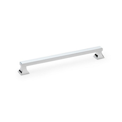 Alexander & Wilks Jesper Square Cabinet Pull Handle - Polished Chrome - Centres 224mm