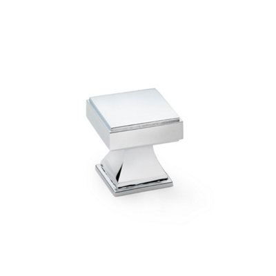 Alexander & Wilks Jesper Square Cupboard Knob - Polished Chrome - 30mm