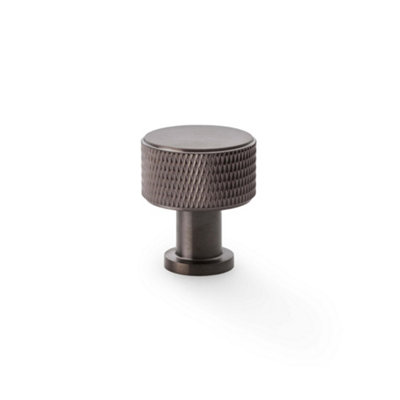 Alexander & Wilks Lucia Knurled Cupboard Knob - Dark Bronze PVD - 29mm