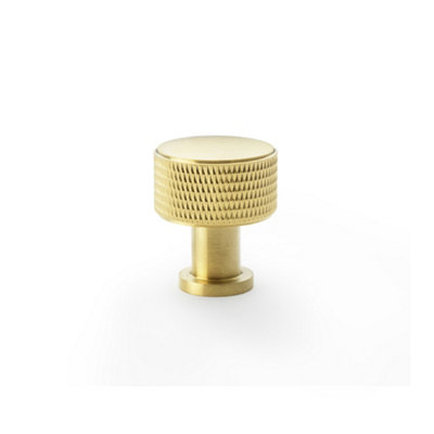 Alexander & Wilks Lucia Knurled Cupboard Knob - Satin Brass PVD - 29mm