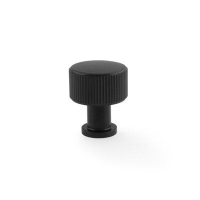 Alexander & Wilks Lucia Reeded Cupboard Knob - Black - 29mm